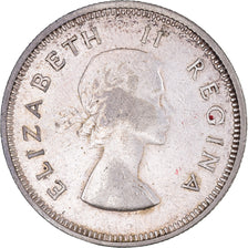 Munten, Zuid Afrika, Elizabeth II, 2 Shillings, 1954, ZF, Zilver, KM:50