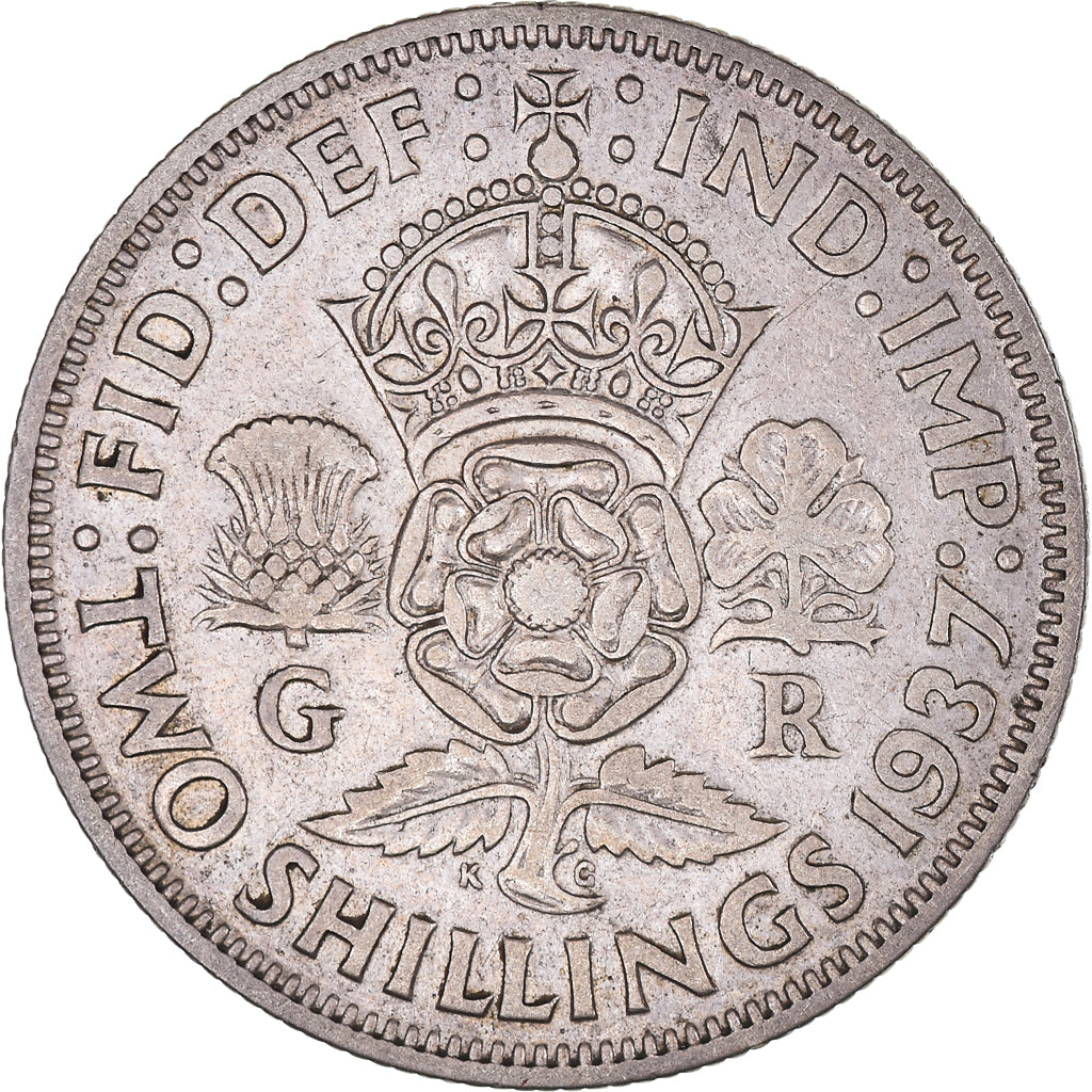 Coin, Great Britain, George VI, Florin, Two Shillings, 1937, VF(30-35), Silver
