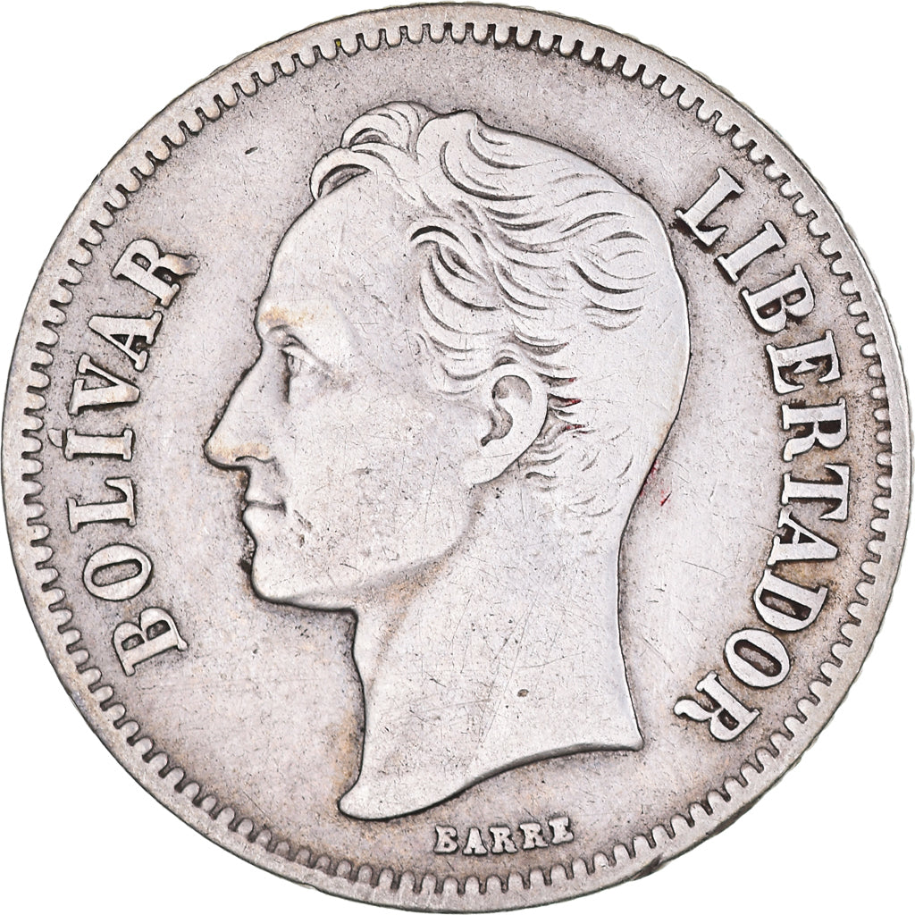 Monnaie, Venezuela, Gram 10, 2 Bolivares, 1936, TTB, Argent, KM:23