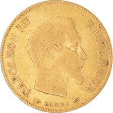 Moeda, França, Napoleon III, 10 Francs, 1858, Paris, EF(40-45), Dourado