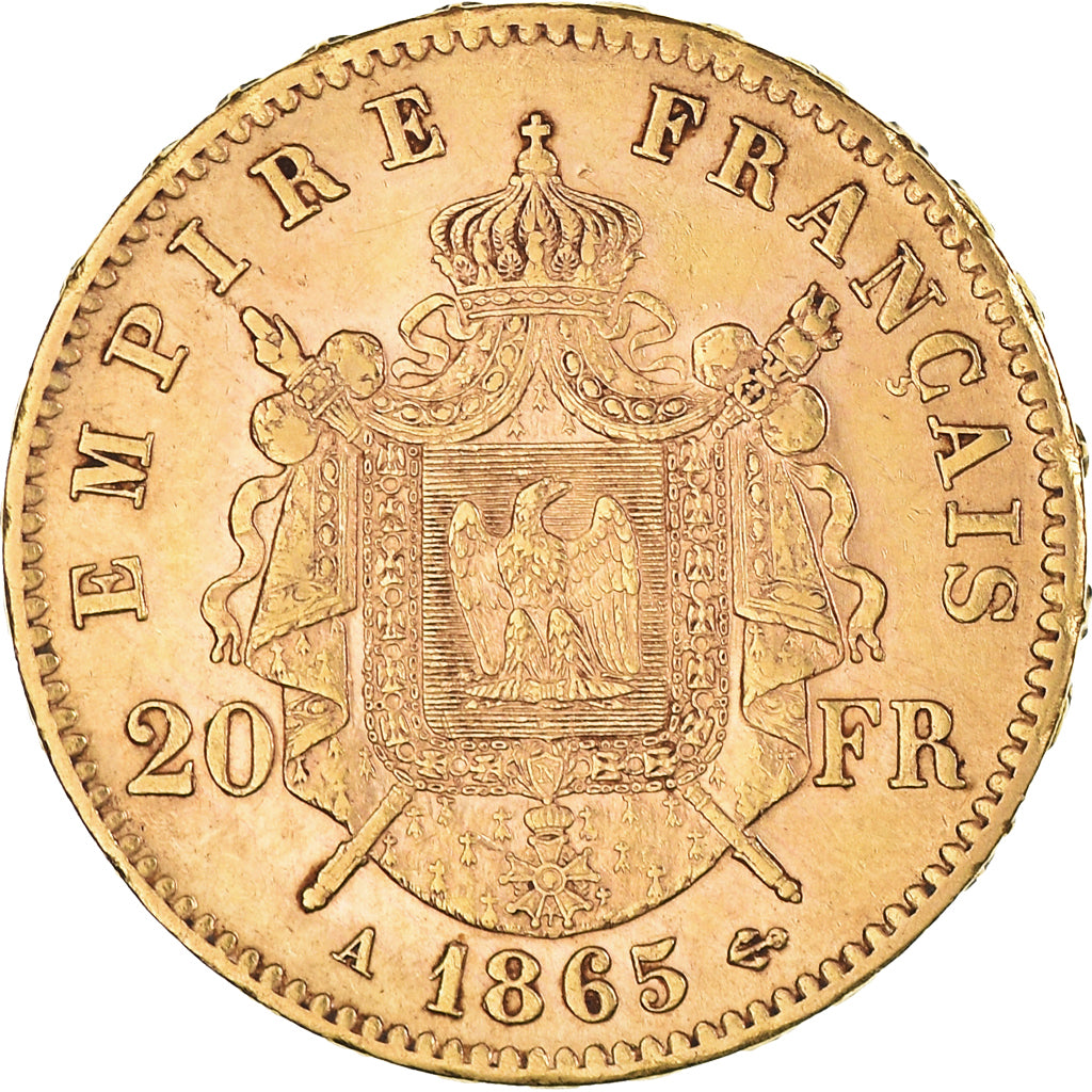 Monnaie, France, Napoleon III, Napoléon III, 20 Francs, 1865, Paris, SUP, Or
