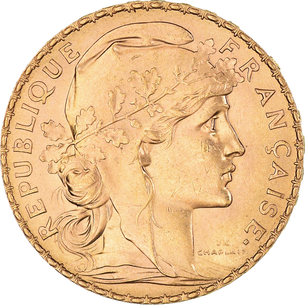 Coin, France, Marianne, 20 Francs, 1909, Coq, MS(60-62), Gold, KM:857