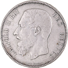 Coin, Belgium, Leopold II, 5 Francs, 5 Frank, 1873, EF(40-45), Silver, KM:24
