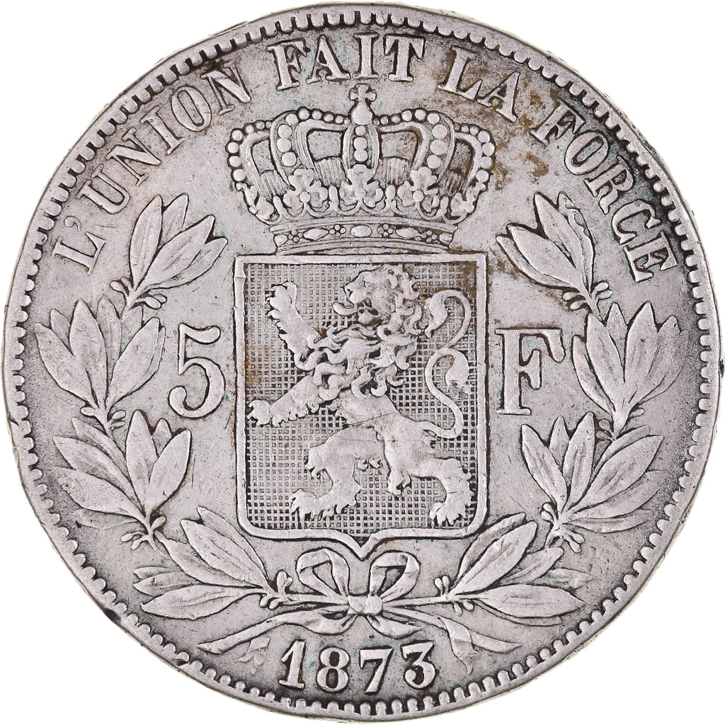 Coin, Belgium, Leopold II, 5 Francs, 5 Frank, 1873, EF(40-45), Silver, KM:24