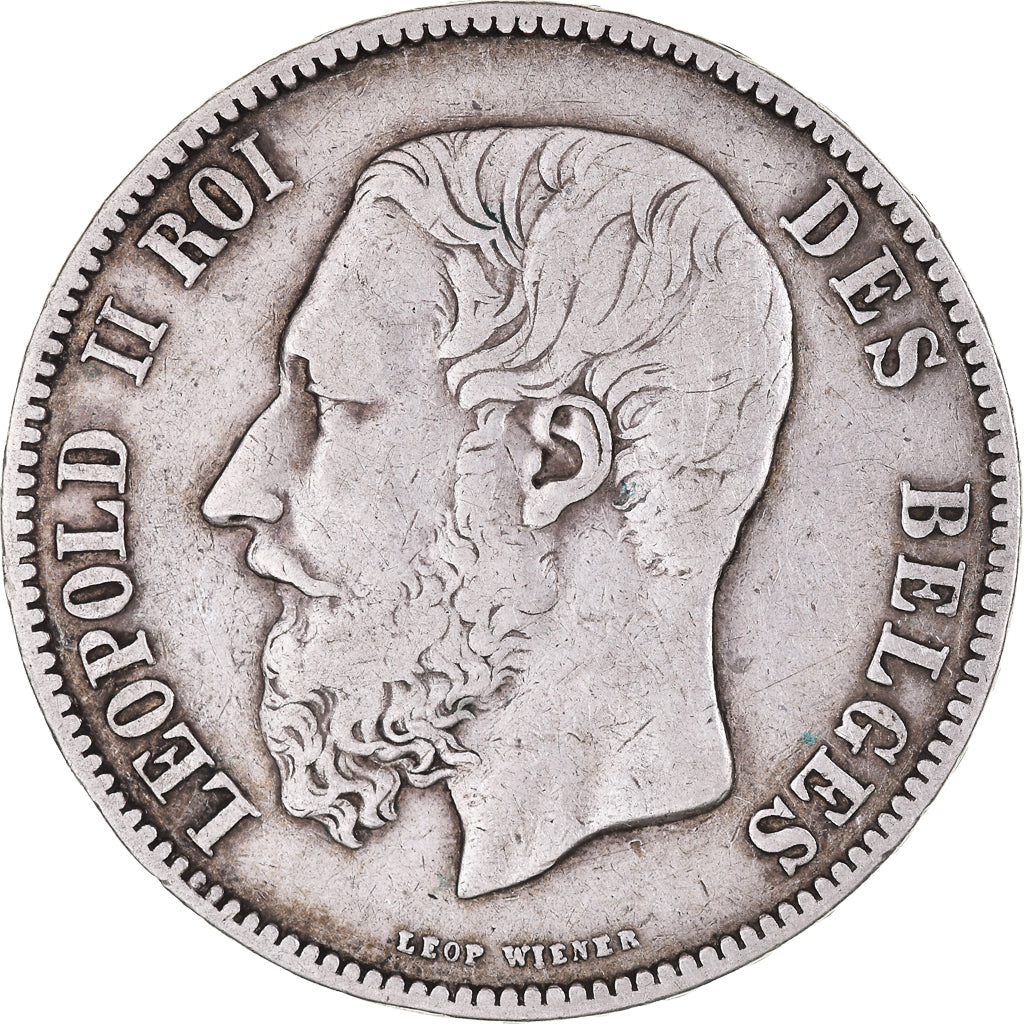 Coin, Belgium, Leopold II, 5 Francs, 5 Frank, 1875, EF(40-45), Silver, KM:24