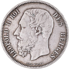 Coin, Belgium, Leopold II, 5 Francs, 5 Frank, 1875, EF(40-45), Silver, KM:24