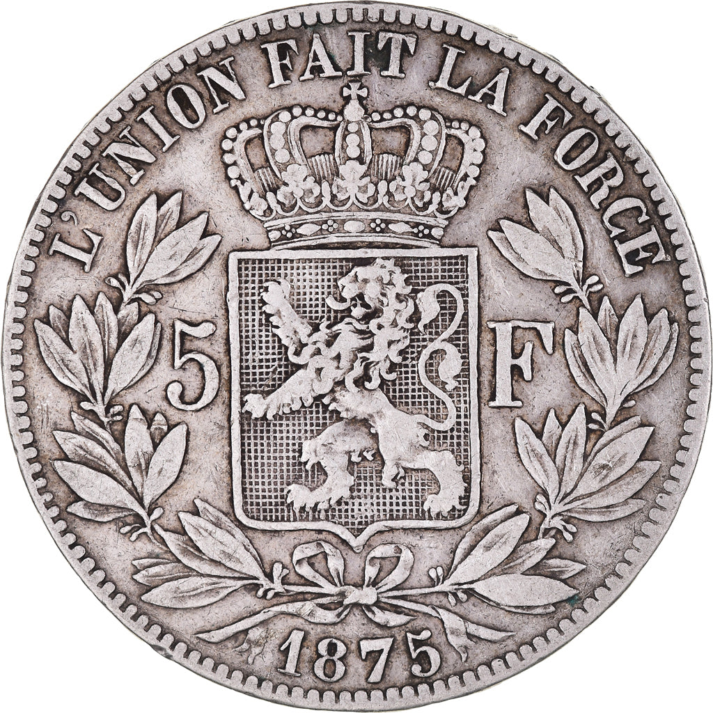 Coin, Belgium, Leopold II, 5 Francs, 5 Frank, 1875, EF(40-45), Silver, KM:24