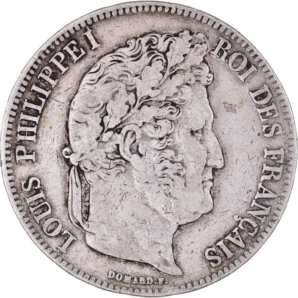 Coin, France, Louis-Philippe, 5 Francs, 1835, Lyon, VF(30-35), Silver, KM:749.4