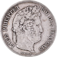 Coin, France, Louis-Philippe, 5 Francs, 1835, Lyon, VF(30-35), Silver, KM:749.4