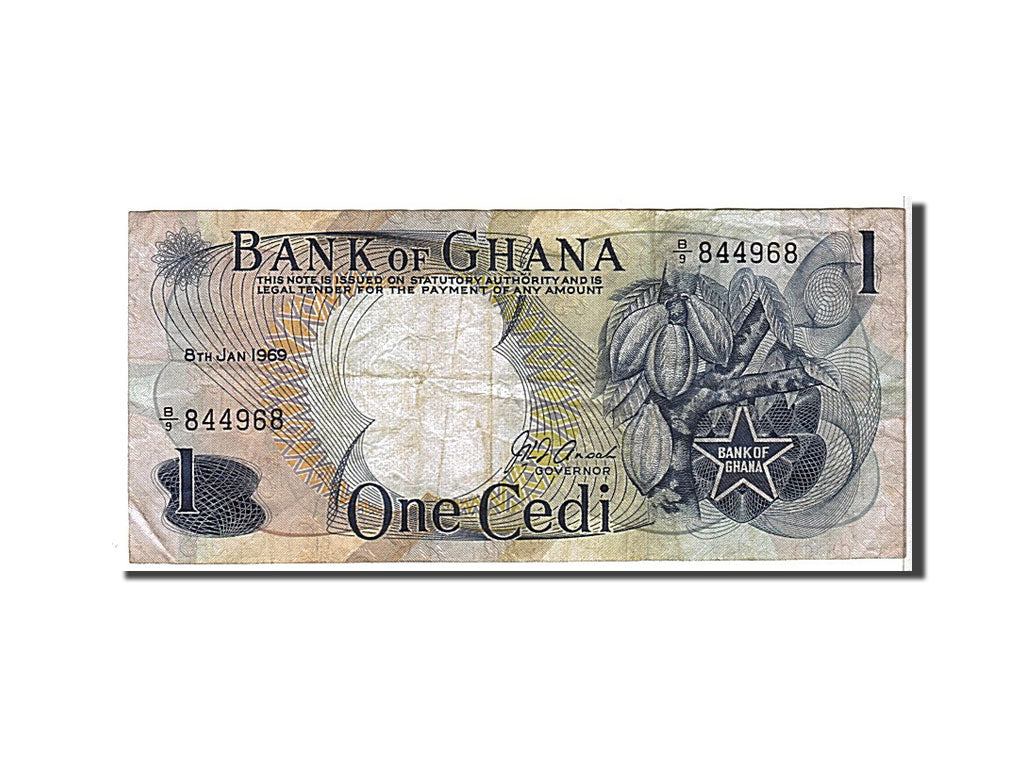 Ghana, 1 Cedi, 1969, KM:10b, MB