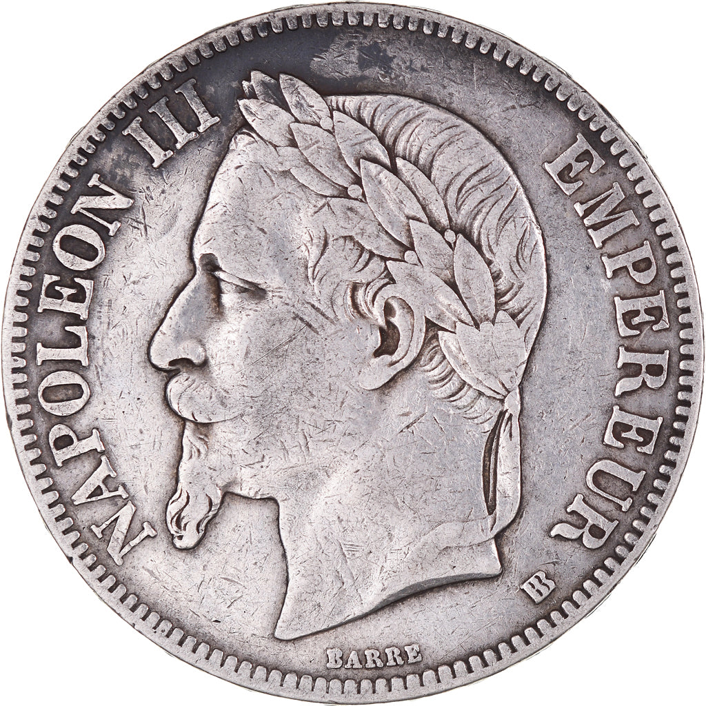 Coin, France, Napoléon III, 5 Francs, 1868, Strasbourg, EF(40-45), Silver