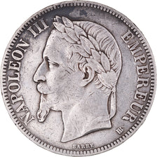 Coin, France, Napoléon III, 5 Francs, 1868, Strasbourg, EF(40-45), Silver