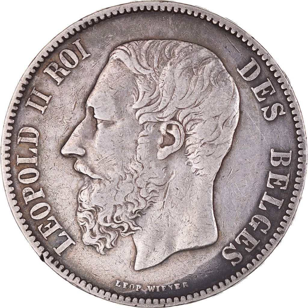 Moneta, Belgio, Leopold II, 5 Francs, 5 Frank, 1872, BB+, Argento, KM:24