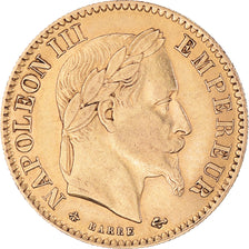 Munten, Frankrijk, Napoleon III, 10 Francs, 1865, Paris, ZF+, Goud, KM:800.1