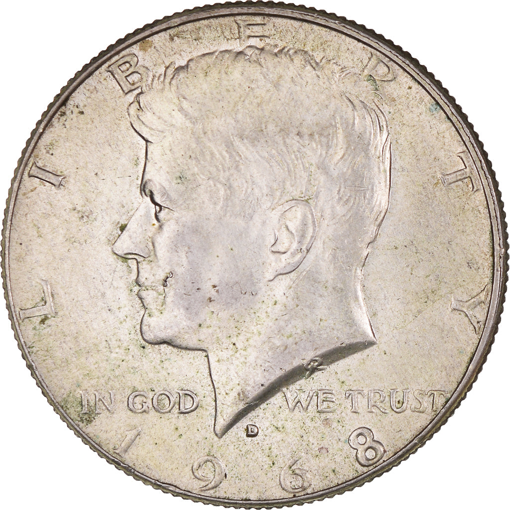 Coin, United States, Kennedy, Half Dollar, 1968, Denver, AU(50-53), Silver