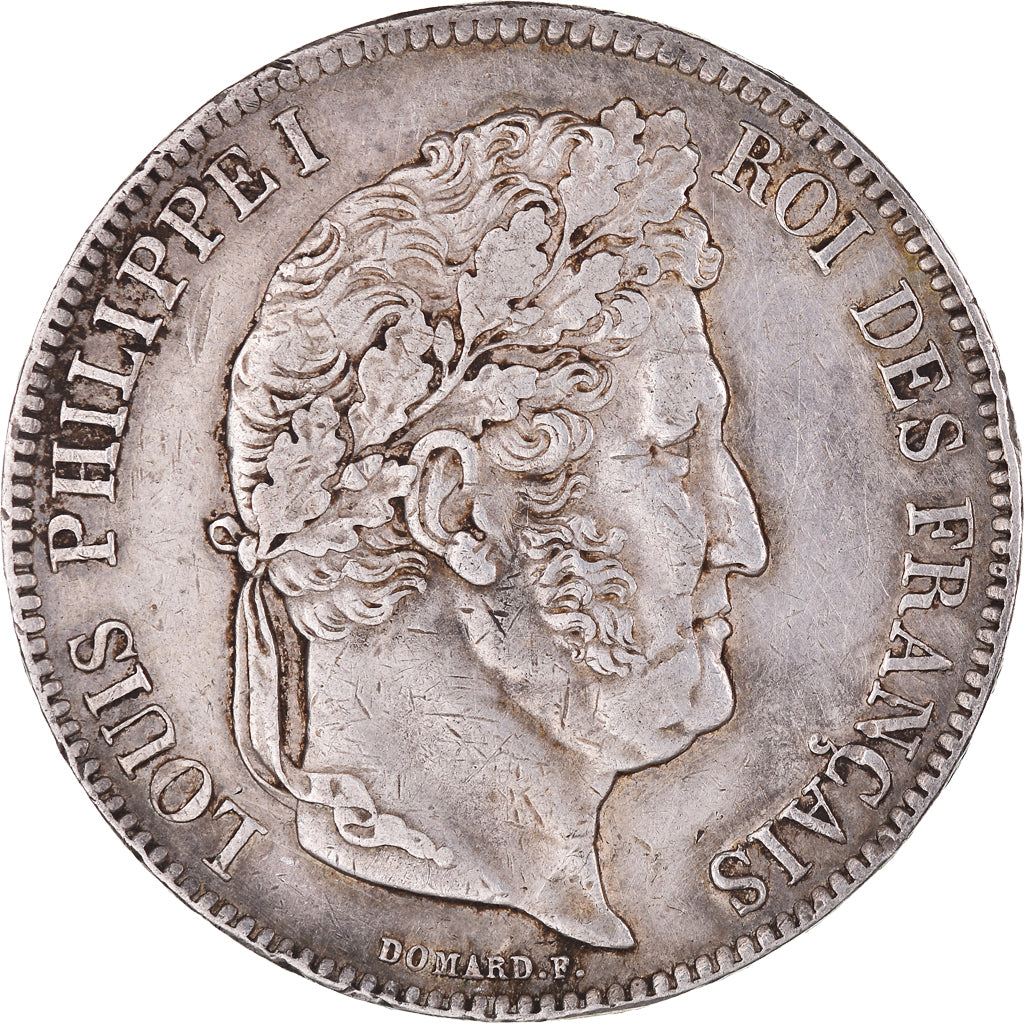Coin, France, Louis-Philippe, 5 Francs, 1837, Rouen, EF(40-45), Silver