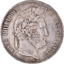 Coin, France, Louis-Philippe, 5 Francs, 1837, Rouen, EF(40-45), Silver