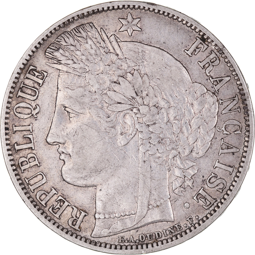 Moneta, Francia, Cérès, 5 Francs, 1850, Paris, BB, Argento, KM:761.1