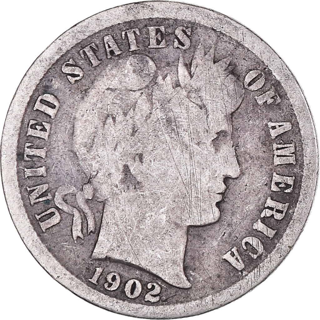 Coin, United States, Barber Dime, Dime, 1902, U.S. Mint, San Francisco