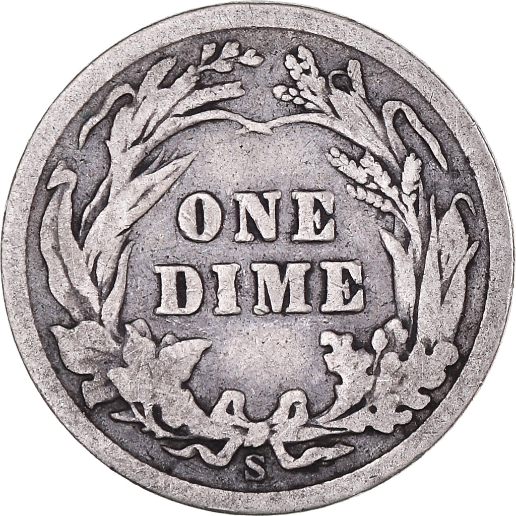 Coin, United States, Barber Dime, Dime, 1902, U.S. Mint, San Francisco