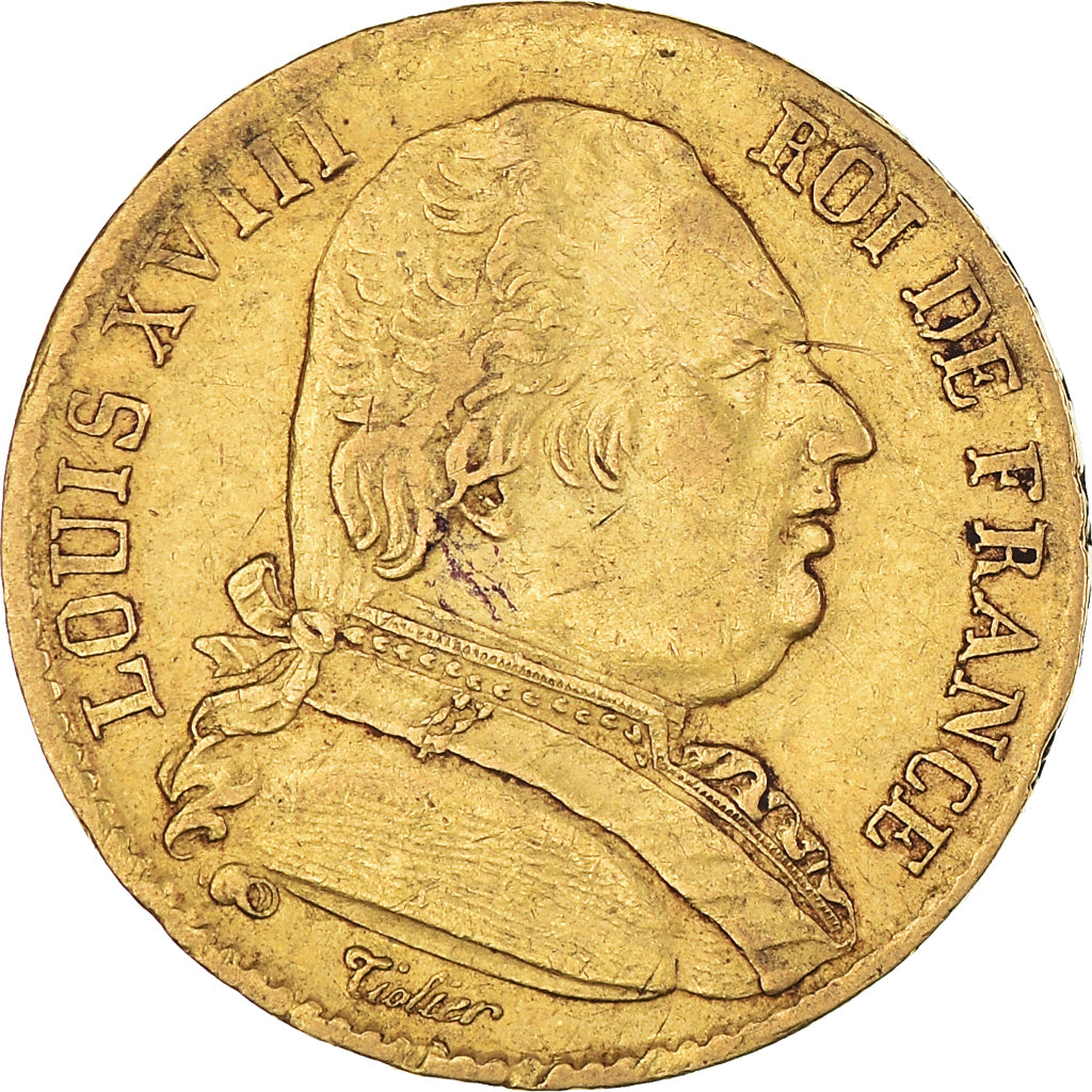 Moneta, Francja, Louis XVIII, Louis XVIII, 20 Francs, 1815, Lille, AU(50-53)
