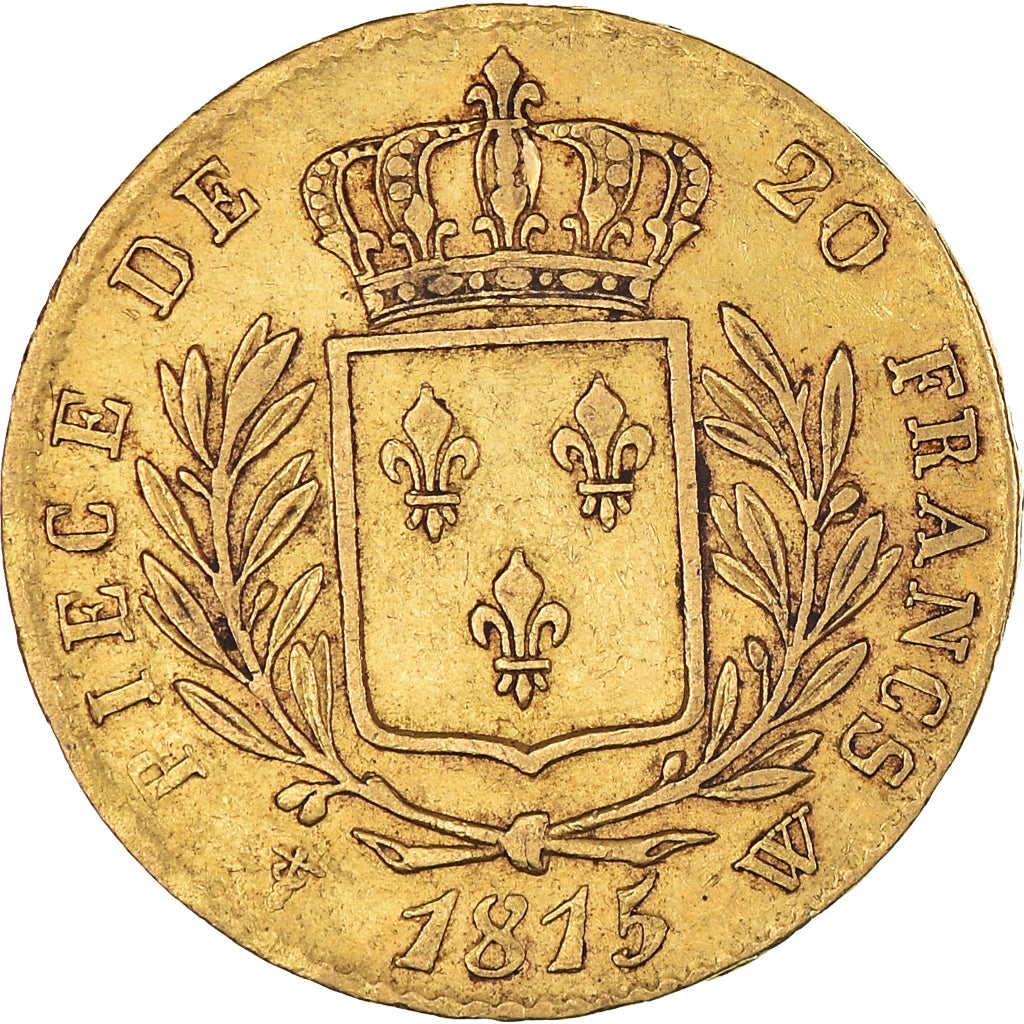 Moneta, Francja, Louis XVIII, Louis XVIII, 20 Francs, 1815, Lille, AU(50-53)