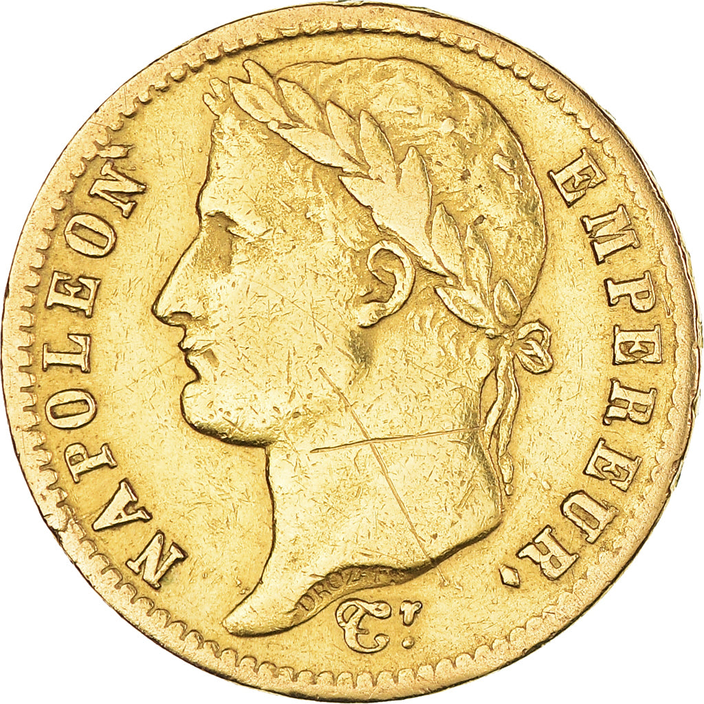 Moneta, Francia, Napoléon I, 20 Francs, 1813, Paris, MB+, Oro, KM:695.1