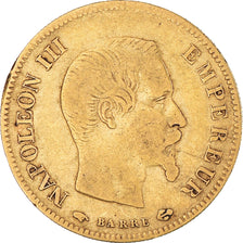 Moneta, Francia, Napoleon III, 10 Francs, 1855, Paris, MB+, Oro, KM:784.3