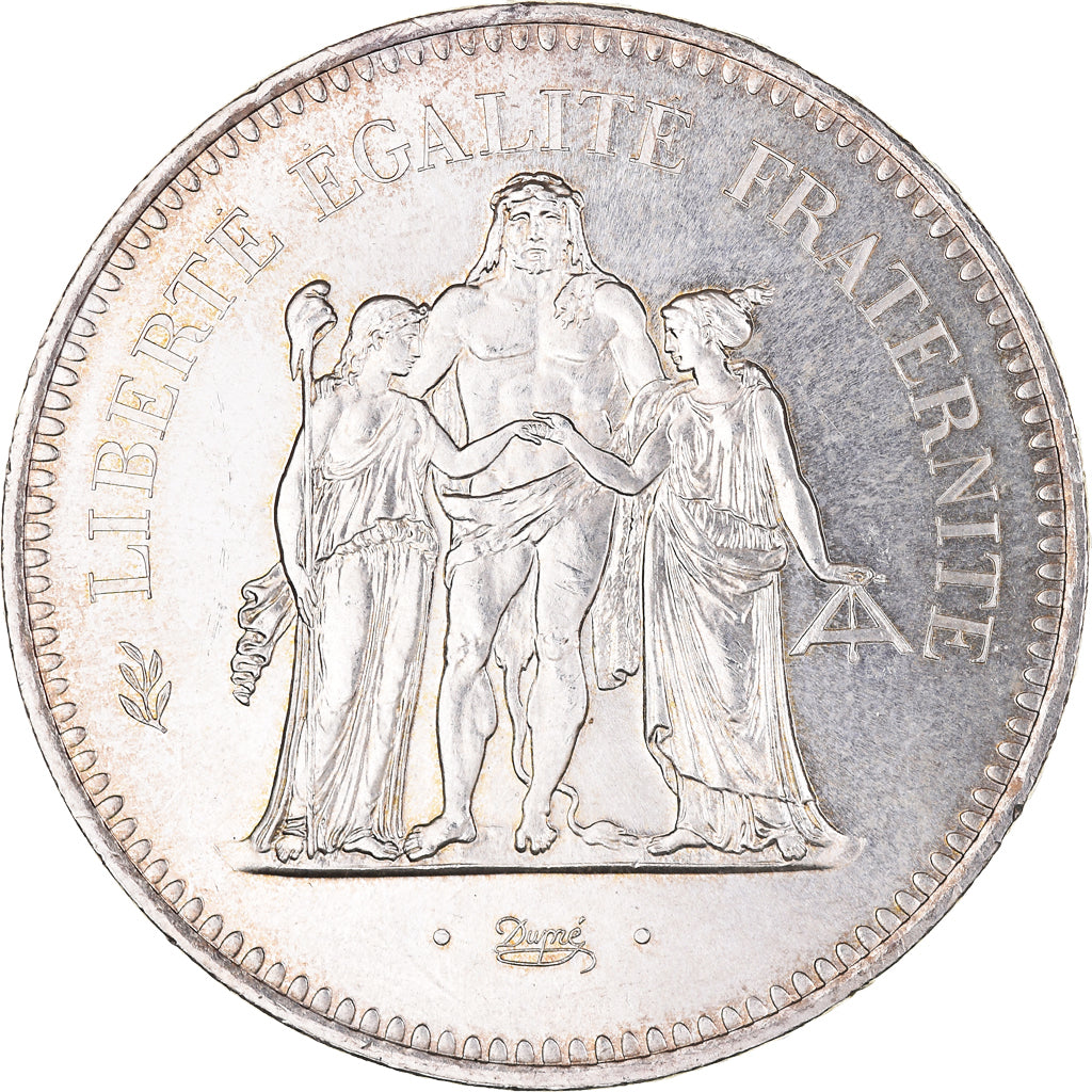 Coin, France, Hercule, 50 Francs, 1977, Paris, FDC, MS(65-70), Silver, KM:941.1