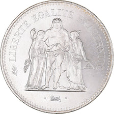 Coin, France, Hercule, 50 Francs, 1976, Paris, MS(60-62), Silver, KM:941.1