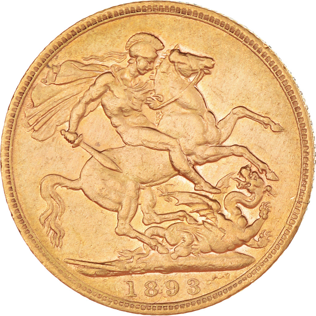 Monnaie, Grande-Bretagne, Victoria, Sovereign, 1893, TTB, Or, KM:785