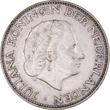 Coin, Netherlands, Juliana, 2-1/2 Gulden, 1961, EF(40-45), Silver, KM:185