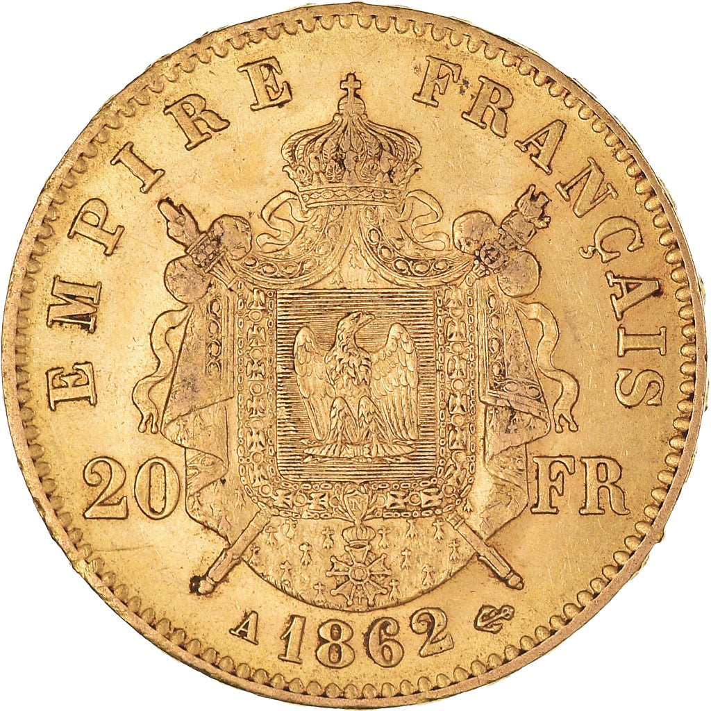 Monnaie, France, Napoleon III, 20 Francs, 1862, Paris, TTB+, Or, Gadoury:1062