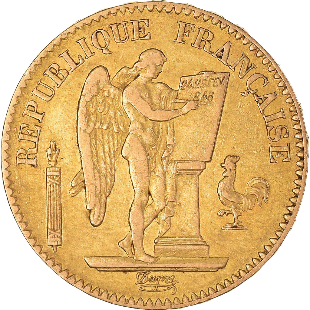 Moneta, Francja, Génie, 20 Francs, 1848, Paris, EF(40-45), Złoto, KM:757