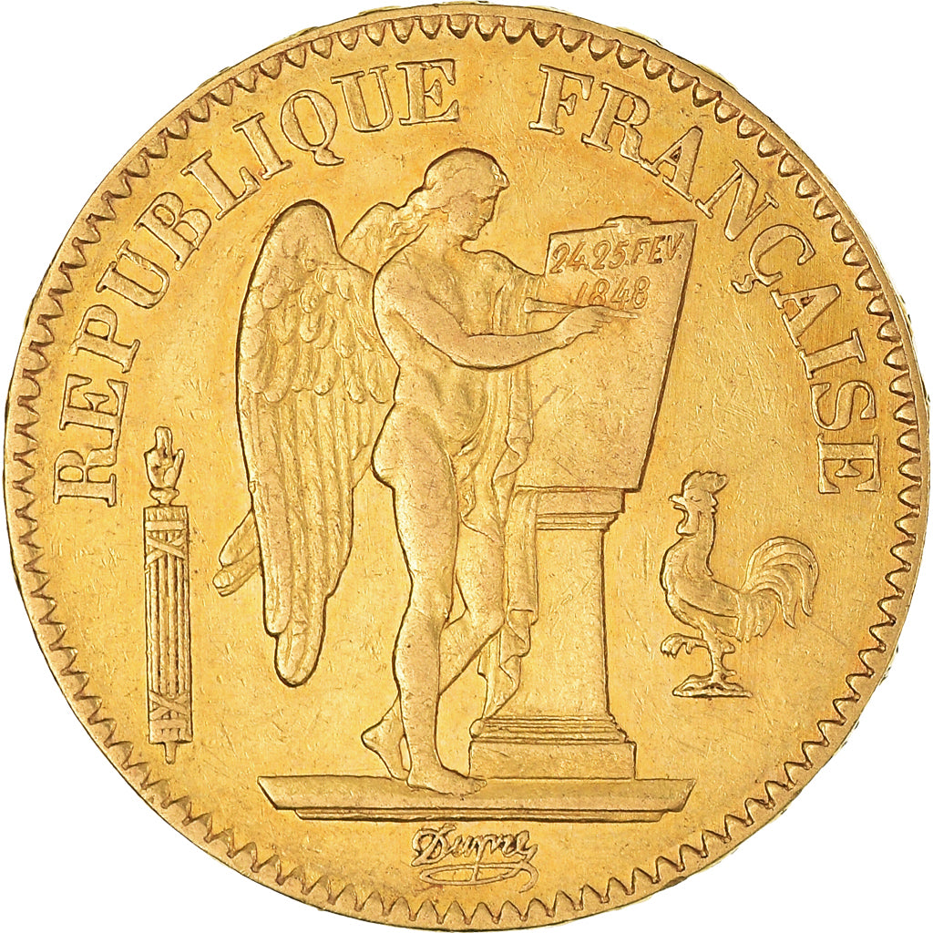 Munten, Frankrijk, Génie, 20 Francs, 1848, Paris, PR, Goud, KM:757