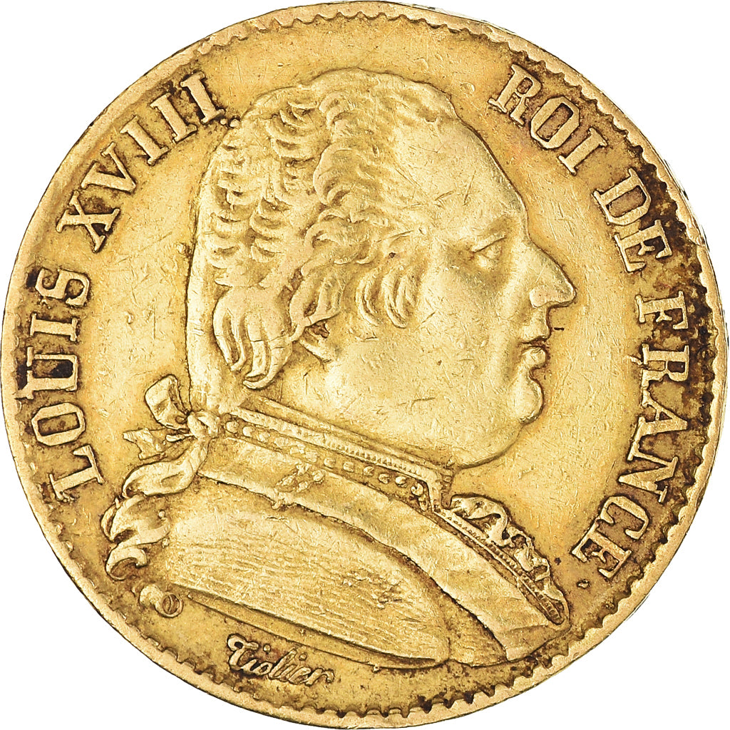Monnaie, France, Louis XVIII, Louis XVIII, 20 Francs, 1814, Paris, TTB, Or
