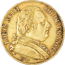 Monnaie, France, Louis XVIII, Louis XVIII, 20 Francs, 1814, Paris, TTB, Or