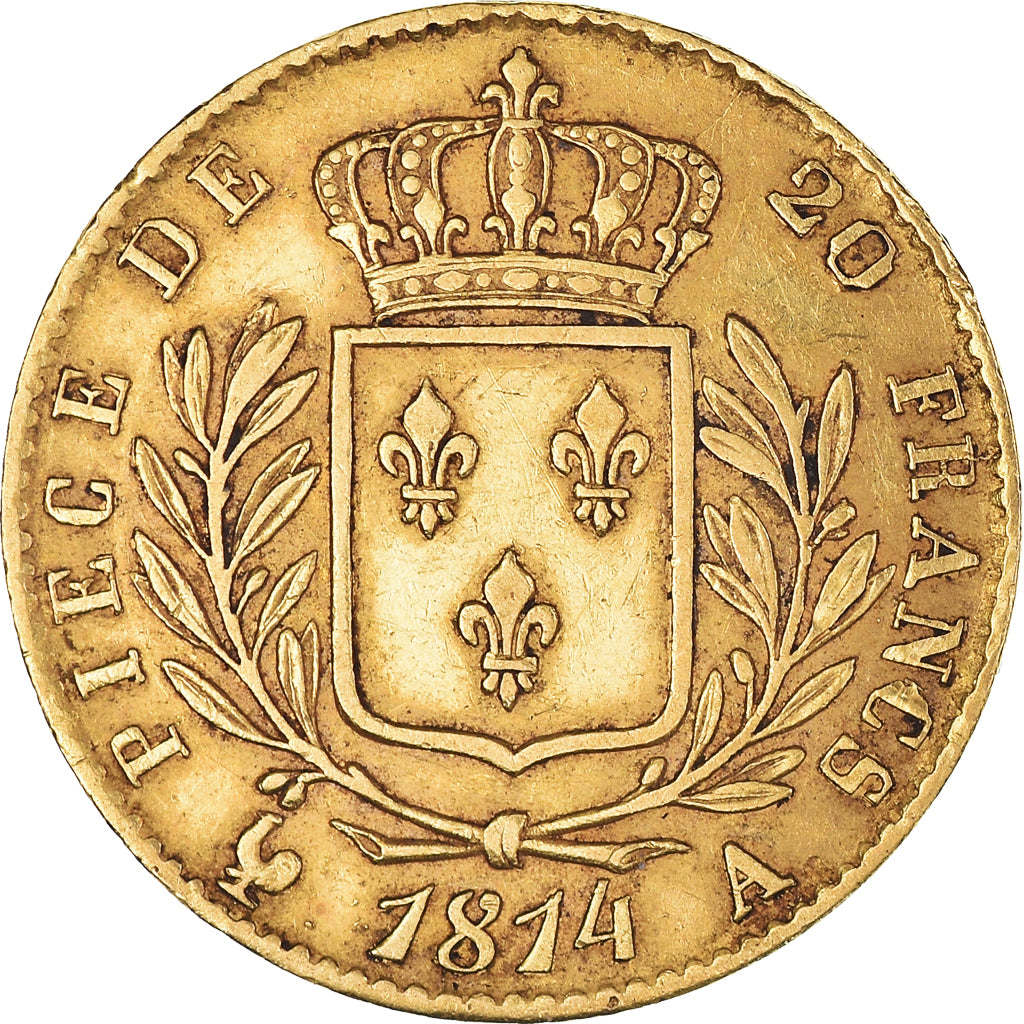 Monnaie, France, Louis XVIII, Louis XVIII, 20 Francs, 1814, Paris, TTB, Or