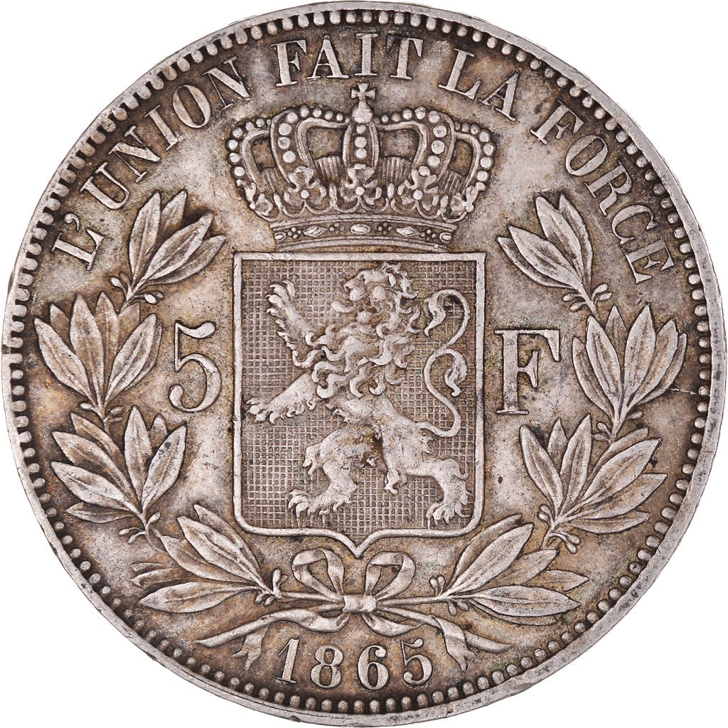 Monnaie, Belgique, Leopold I, 5 Francs, 5 Frank, 1865, TTB, Argent, KM:17