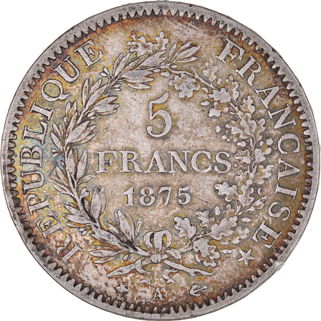 Coin, France, Hercule, 5 Francs, 1875, Paris, VF(30-35), Silver, KM:820.1