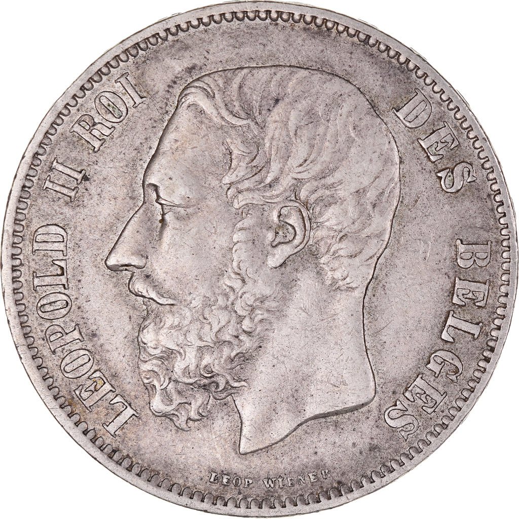 Coin, Belgium, Leopold II, 5 Francs, 5 Frank, 1873, EF(40-45), Silver, KM:24
