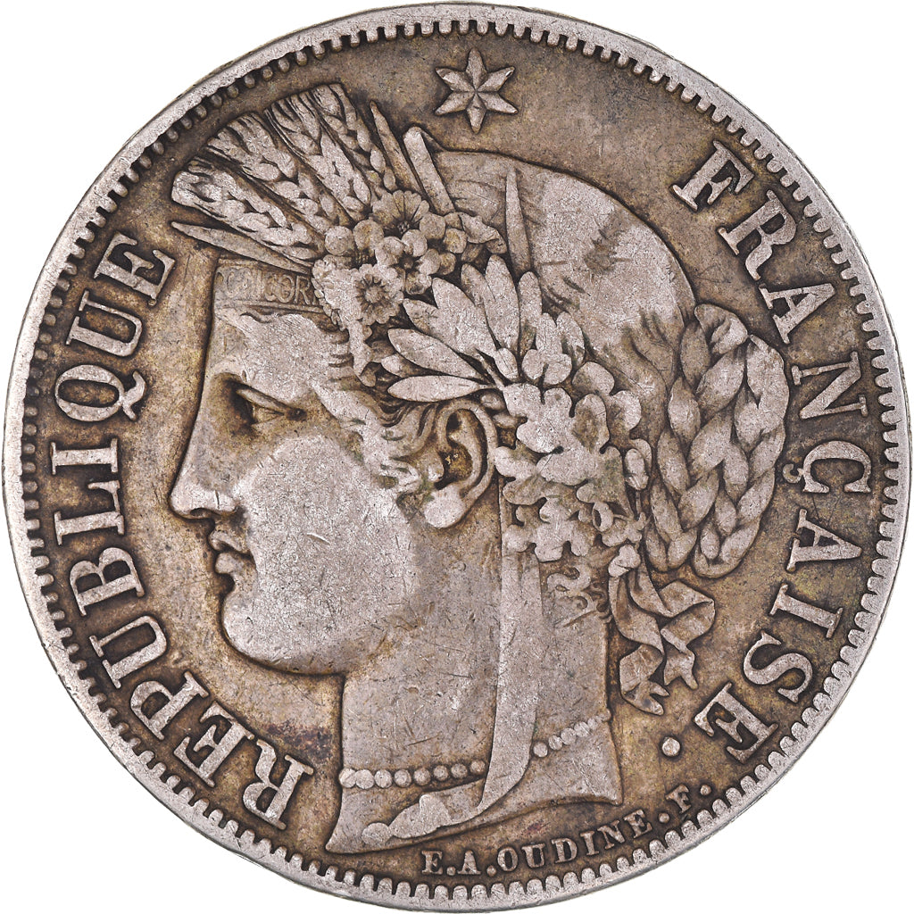 Moneta, Francja, Cérès, 5 Francs, 1850, Paris, EF(40-45), Srebro, KM:761.1