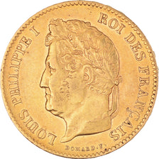 Coin, France, Louis-Philippe, 40 Francs, 1834, Paris, AU(50-53), Gold, KM:747.1