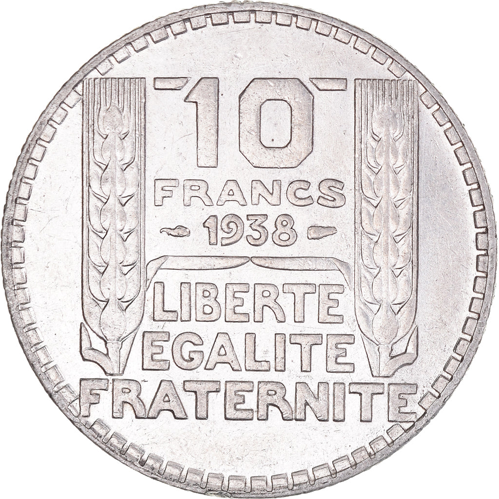 Moneta, Francja, Turin, 10 Francs, 1938, Paris, EF(40-45), Srebro, KM:878
