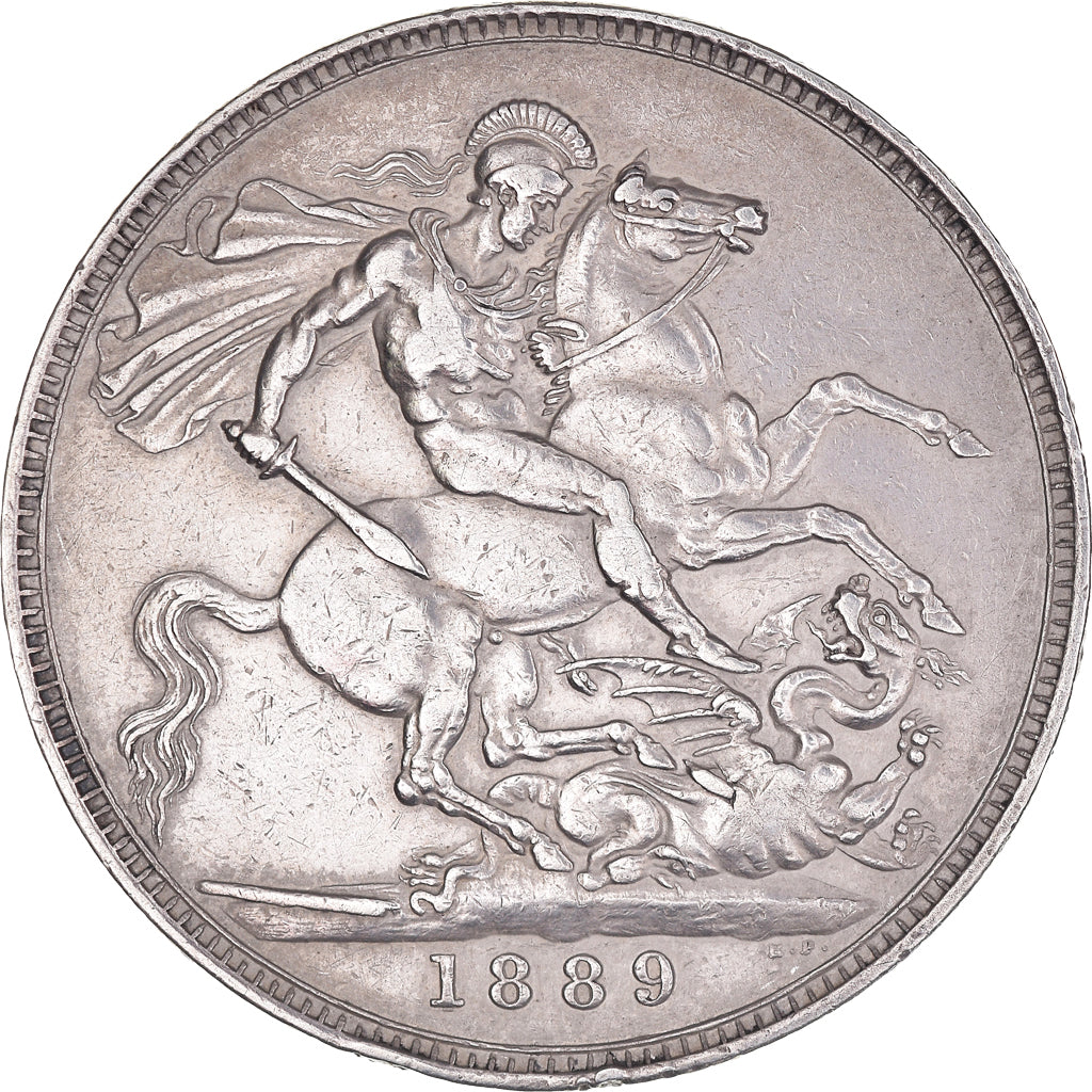 Monnaie, Grande-Bretagne, Victoria, Crown, 1889, Londres, TTB, Argent, KM:765