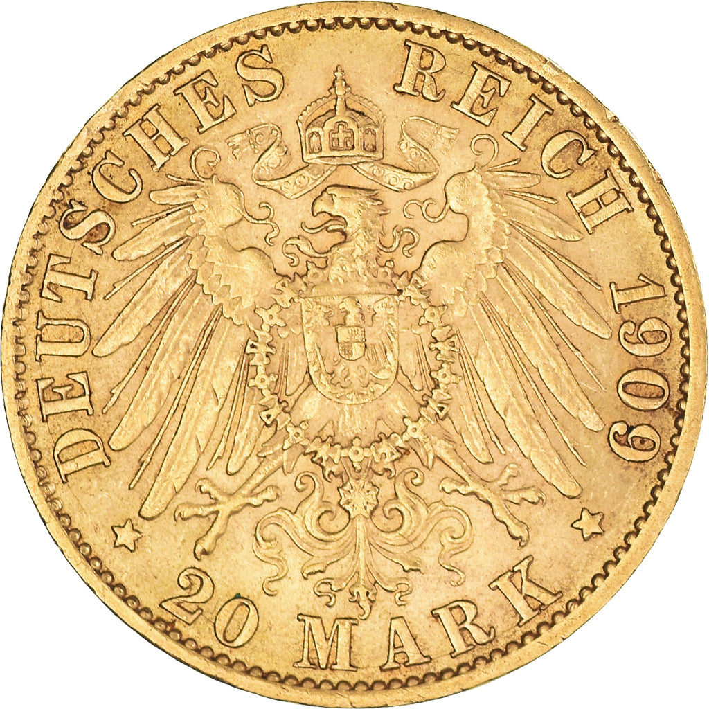 Monnaie, Etats allemands, PRUSSIA, Wilhelm II, 20 Mark, 1909, Berlin, TTB, Or