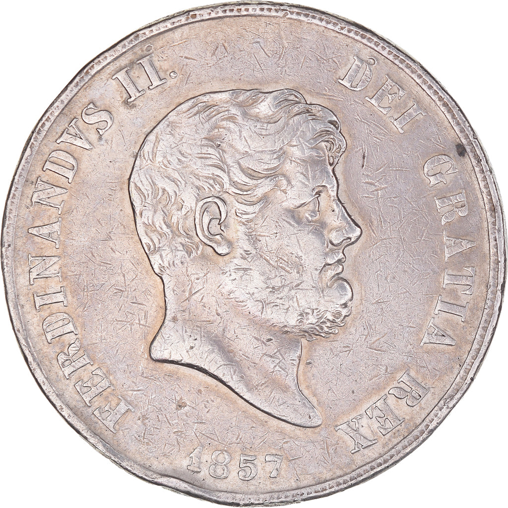 Coin, ITALIAN STATES, NAPLES, Ferdinando II, 120 Grana, 1857, VF(30-35), Silver