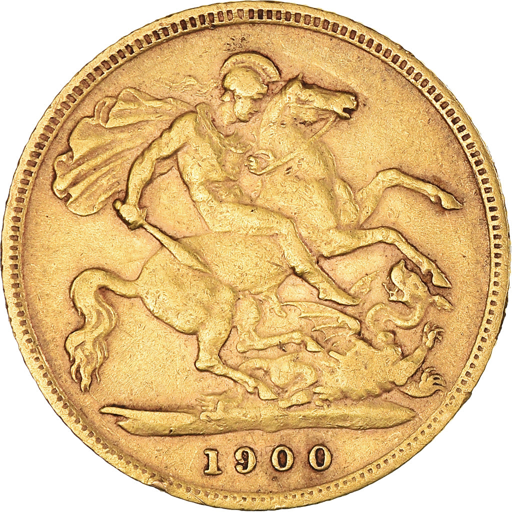 Coin, Great Britain, Victoria, 1/2 Sovereign, 1900, EF(40-45), Gold, KM:784