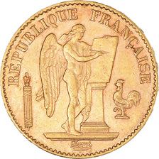 Moeda, França, Génie, 20 Francs, 1891, Paris, AU(55-58), Dourado, KM:825