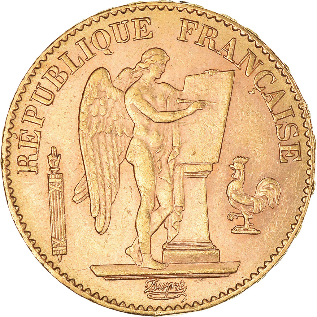 Moneta, Francja, Génie, 20 Francs, 1895, Paris, AU(50-53), Złoto, KM:825